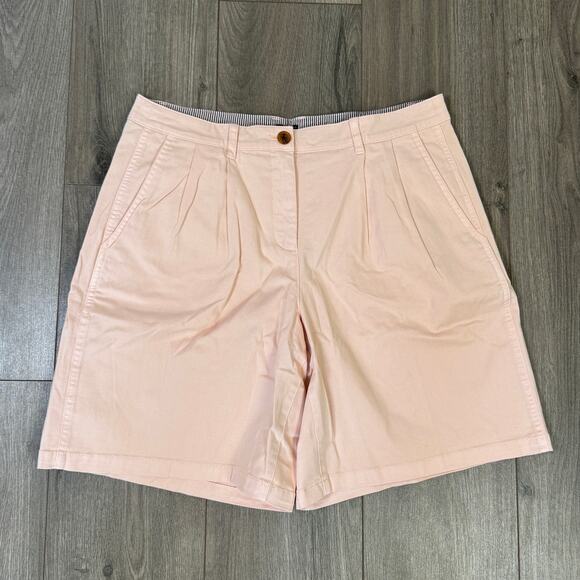J.Crew 9" Pleated Heritage Chino Short WMNS 8 Ballet Slipper High Rise Stretchy - Picture 2 of 6
